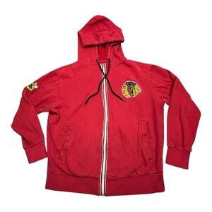 Chicago Blackhawks Wright & Ditson NHL Hoodie Mens Sz M Red Full Zip Sweatshirt